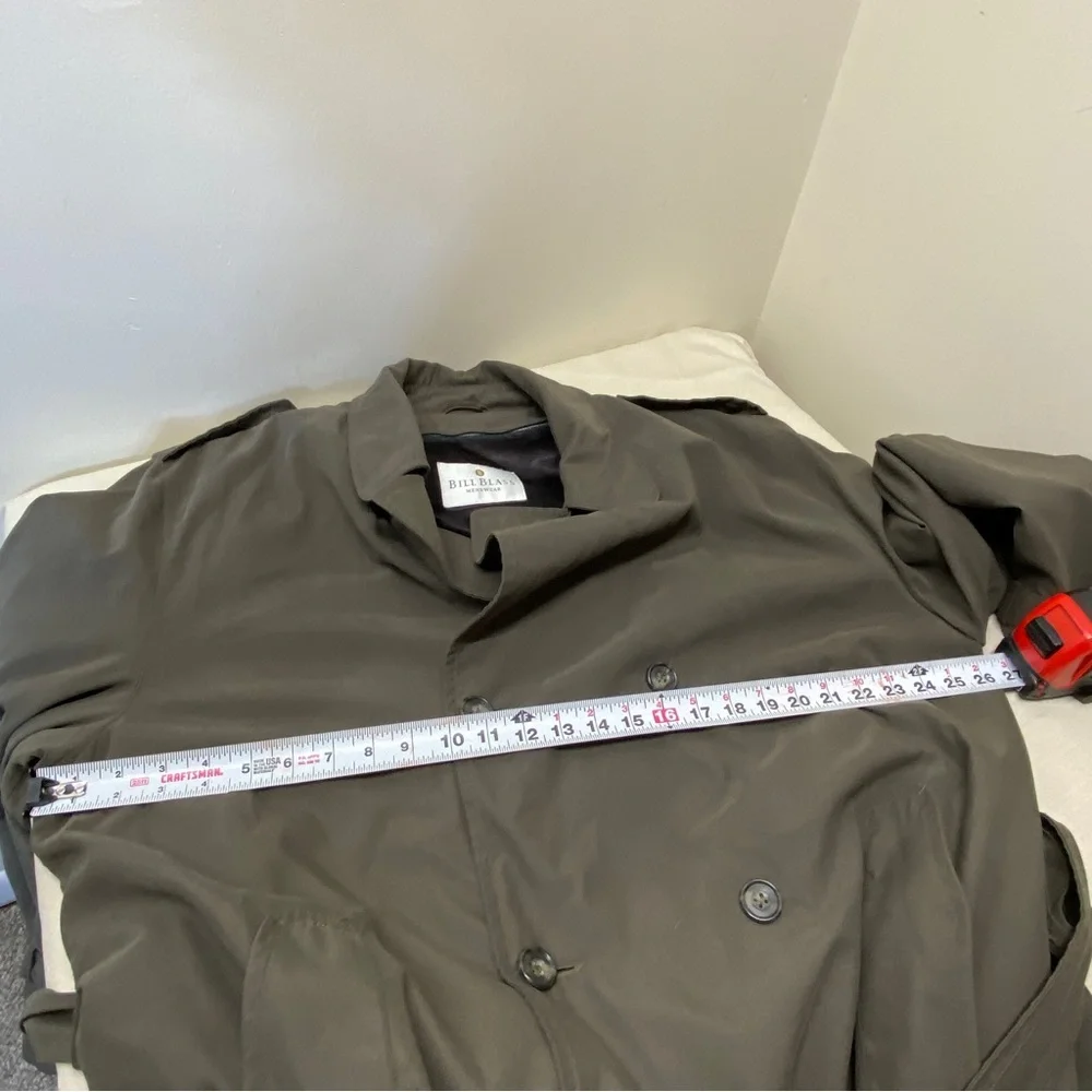 Vintage BILL BLASS Men’s Trench Coat With Hood Size XXL - Picture 14 of 16